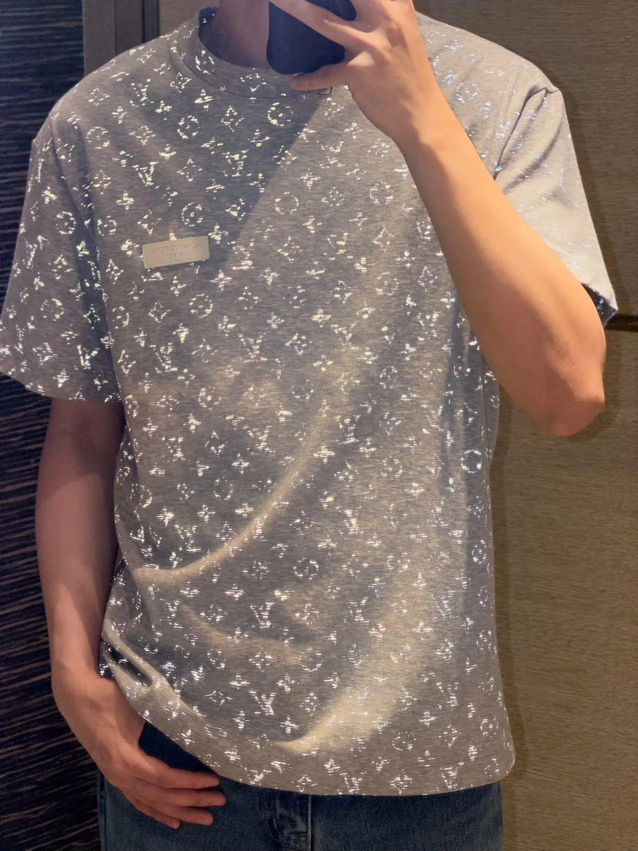 Louis Vuitton/Louis Vuitton Monogram Reflective Print Full Print Short Sleeve